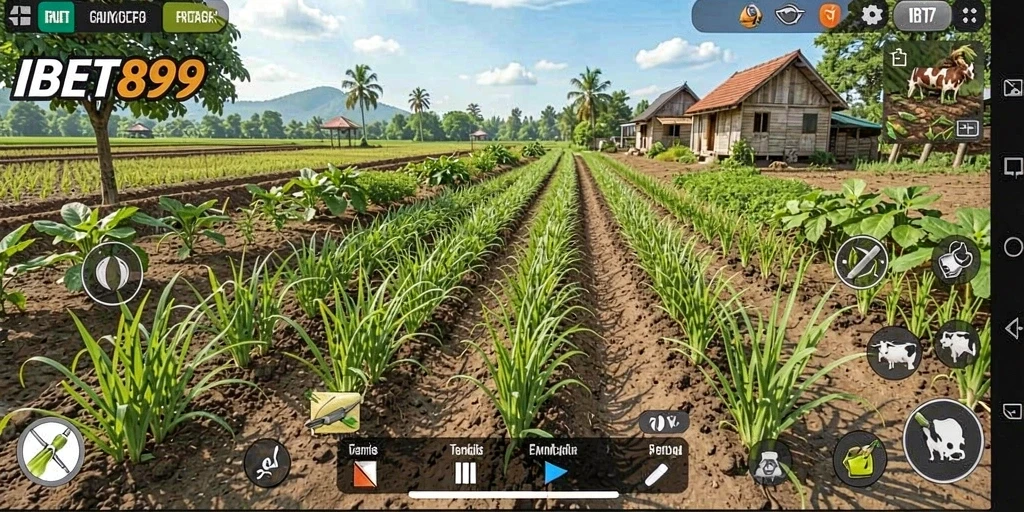 Screenshot gameplay IBET899 menampilkan aktivitas bertani yang seru.