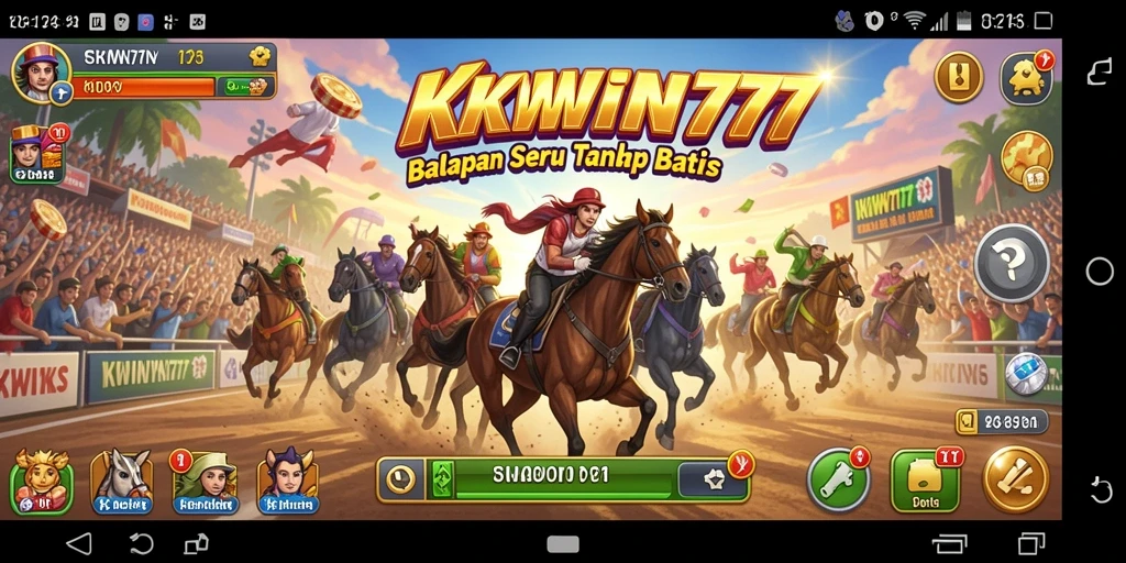 Tampilan gameplay KKWIN777 yang mendebarkan dengan balapan seru.