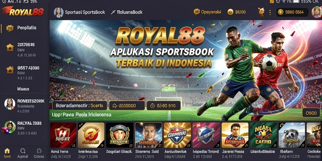 Tampilan utama ROYAL88 menampilkan berbagai pilihan taruhan olahraga.