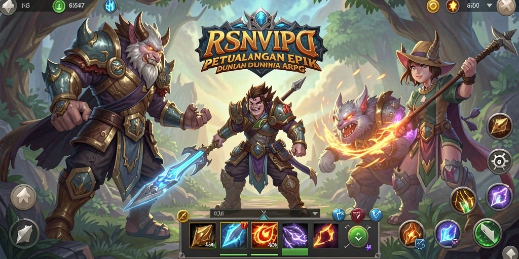 Screenshot gameplay RSNVIP7 menampilkan aksi seru dalam pertempuran ARPG.