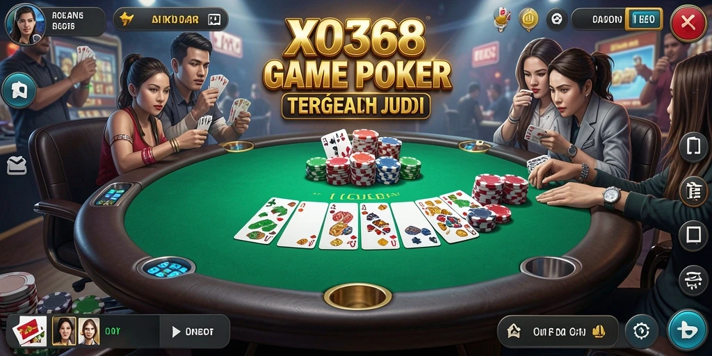 Tampilan gameplay seru dari permainan Poker XO368.